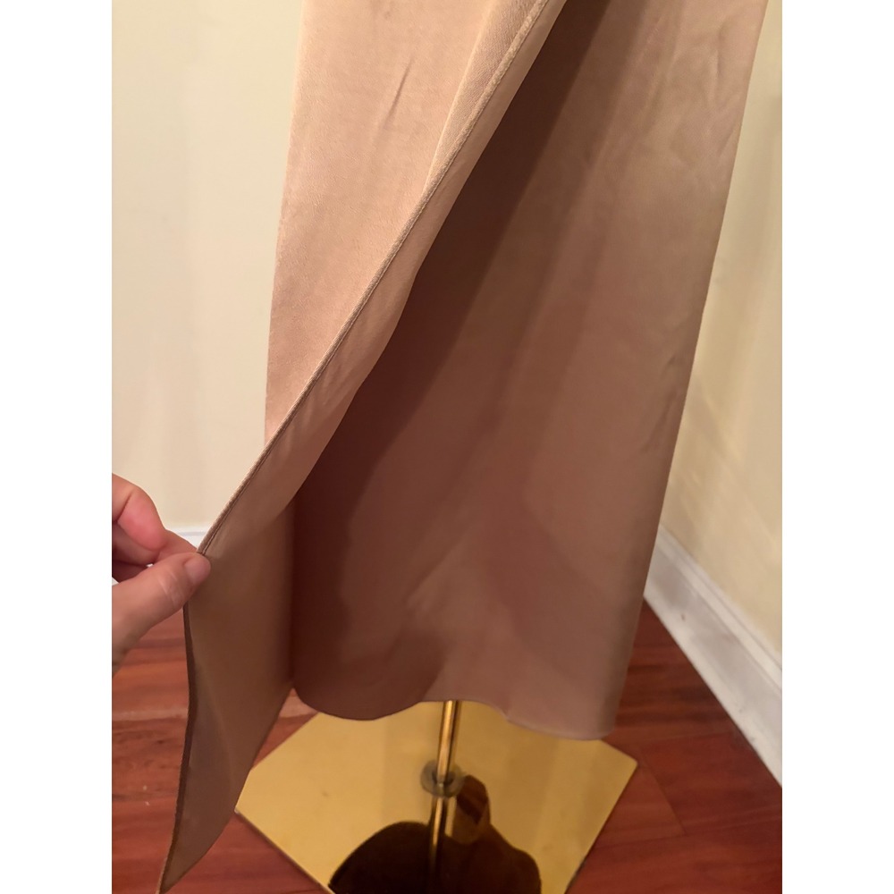 Vince Champagne Satin D-Ring Wrap Midi Skirt Size 12 Viscose Blend - Picture 6 of 7